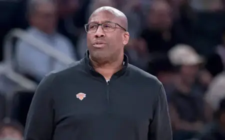 Knicks Coach Mike Brown Humorously Handles Ringing Phone at Press Conference