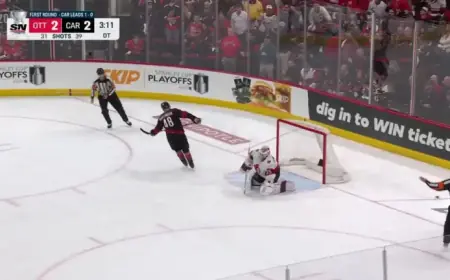 Ullmark Shines with Impressive Save Against Martinook in OTT@CAR Match