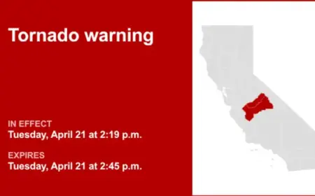 Fresno and Madera Counties Brace for Tuesday Afternoon Tornado Warning
