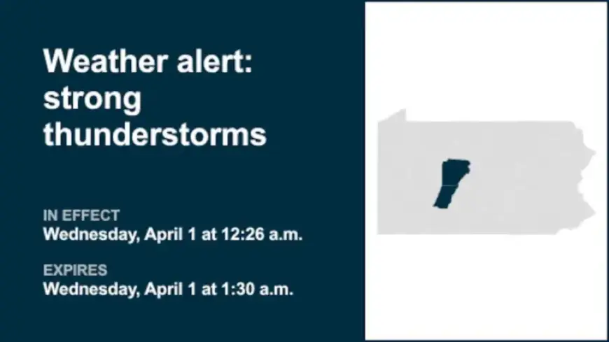 Strong Thunderstorms to Hit Clearfield, Cambria Counties Until 1 A.M. Wednesday