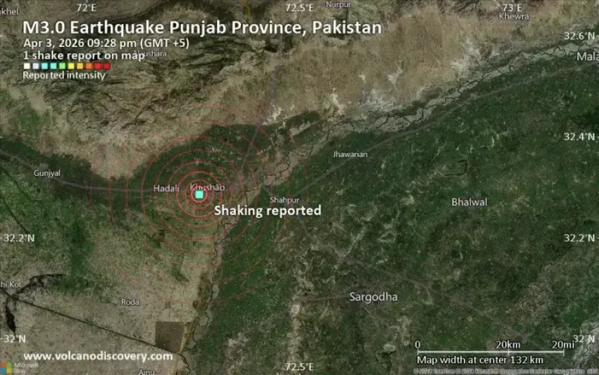 Possible Earthquake Shakes Khushab, Punjab, Minutes Ago