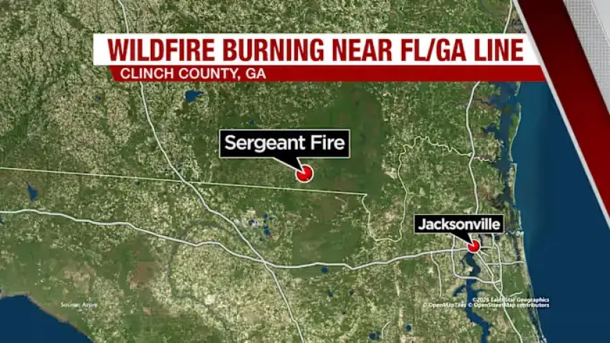 Firefighters Combat 4,000-Acre Wildfire Near Florida-Georgia Border