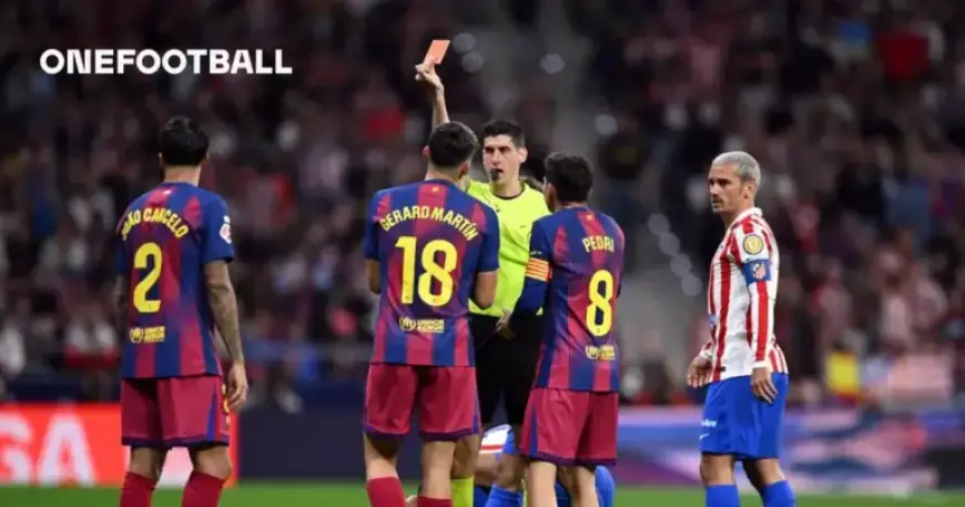 VAR Overturns Red Card for Gerard Martín in Atletico vs Barca Match