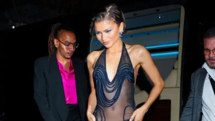 Zendaya Stuns in Sheer Di Petsa Dress with ‘Something Blue’