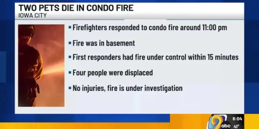 Fire Claims Two Pets in Iowa City on Friday Night