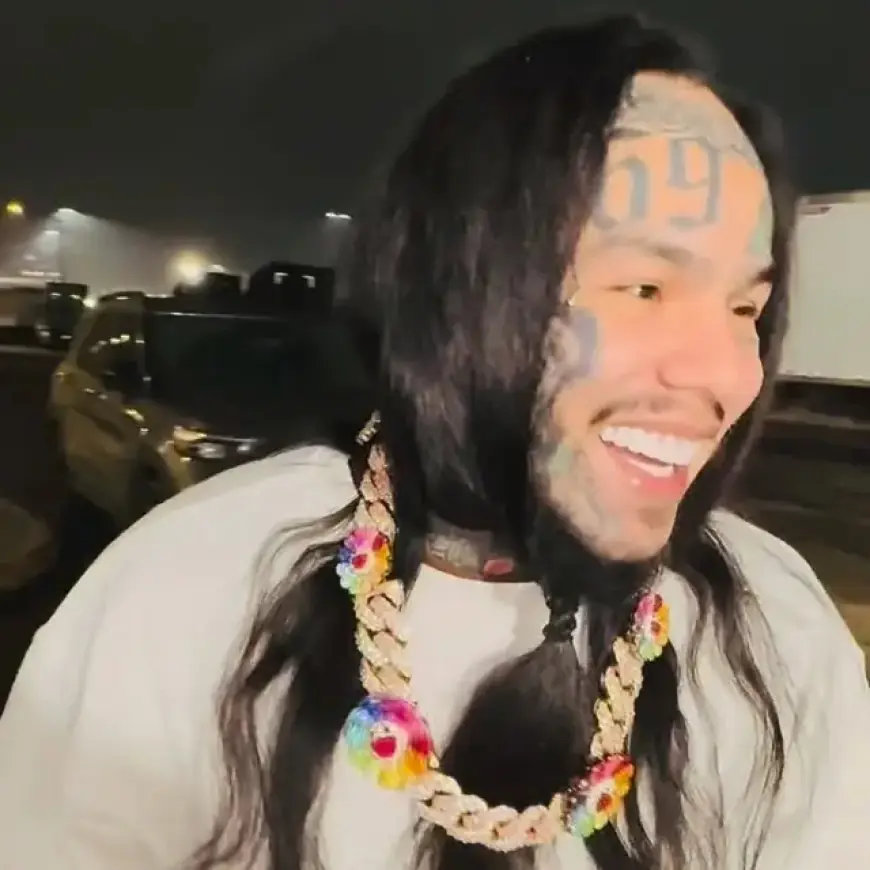 Tekashi 6ix9ine Exits Prison Holding SpongeBob Doll Signed by Maduro