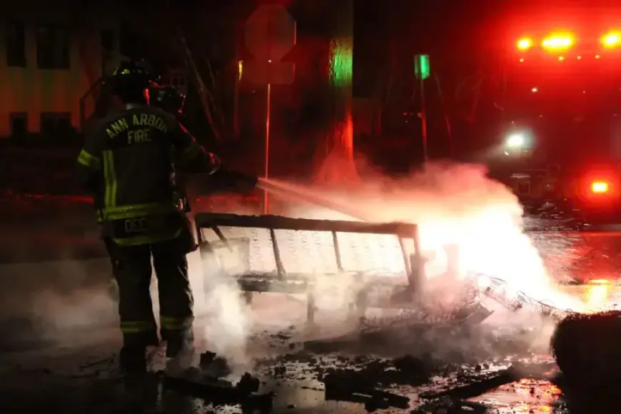 Ann Arbor Erupts: 2 Arrested, 40 Fires After Michigan Wins Basketball Title