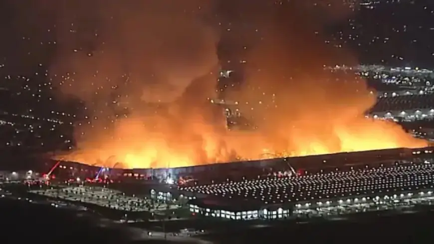 Ontario Warehouse Inferno: Arson Suspect Detained After Devastating Fire