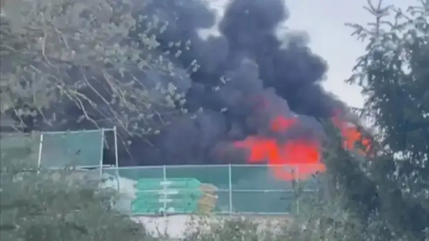 Firefighters Battle Blaze at Ashford Recycling Plant