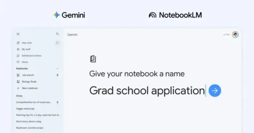 Gemini App Launches ‘Notebooks’ for Organizing Chats and Files