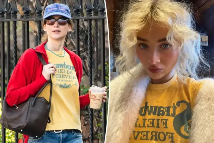 Jennifer Lawrence and Sabrina Carpenter Share Affordable Beatles T-Shirt Under $60