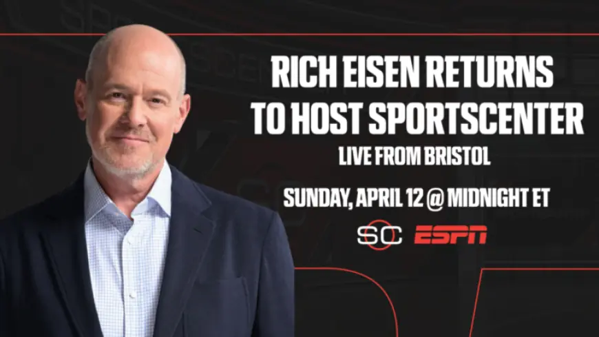 Rich Eisen Hosts SportsCenter Sunday Night in Bristol, Conn.
