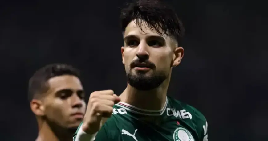 Flaco López Celebrates Goal and Palmeiras’ Victory with Joy