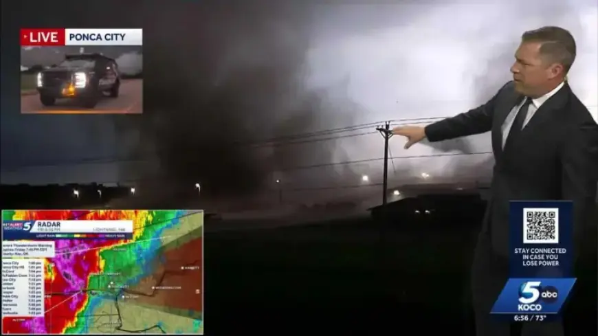 Meteorologist Michael Armstrong Films Tornado Touchdown Near Ponca City
