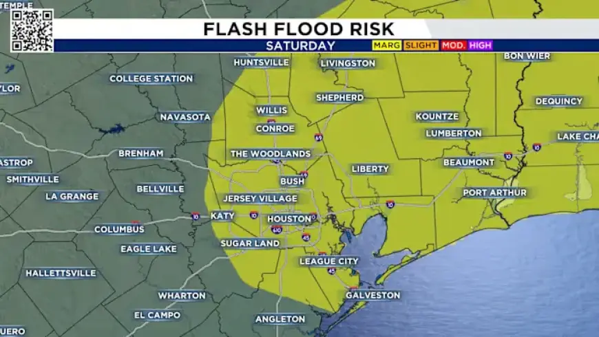 Houston Cold Front Brings Storms, Heavy Rain, and Flood Risk Saturday
