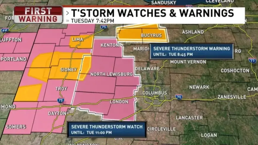 Columbus Weather Alert: Severe Thunderstorm Warnings Active Until 11 PM
