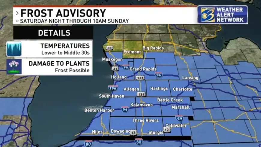 West Michigan Faces Frost Advisory, Freeze Watch with Plummeting Temperatures